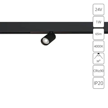 Магнитный трековый светильник Arte Lamp PRESTO A6226PL-1BK, 1хLED