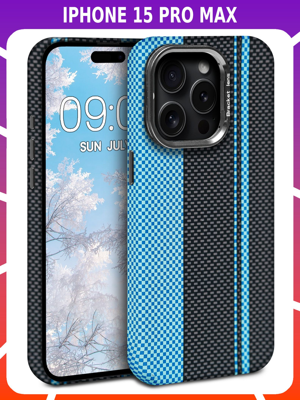 Дизайнерский чехол для IPHONE 15 PRO MAX с камерой-подставкой и MagSafe