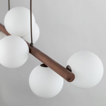 Подвесной светильник со стеклянными плафонами 9*G9 10273 коричневый Estera Wood TK Lighting
