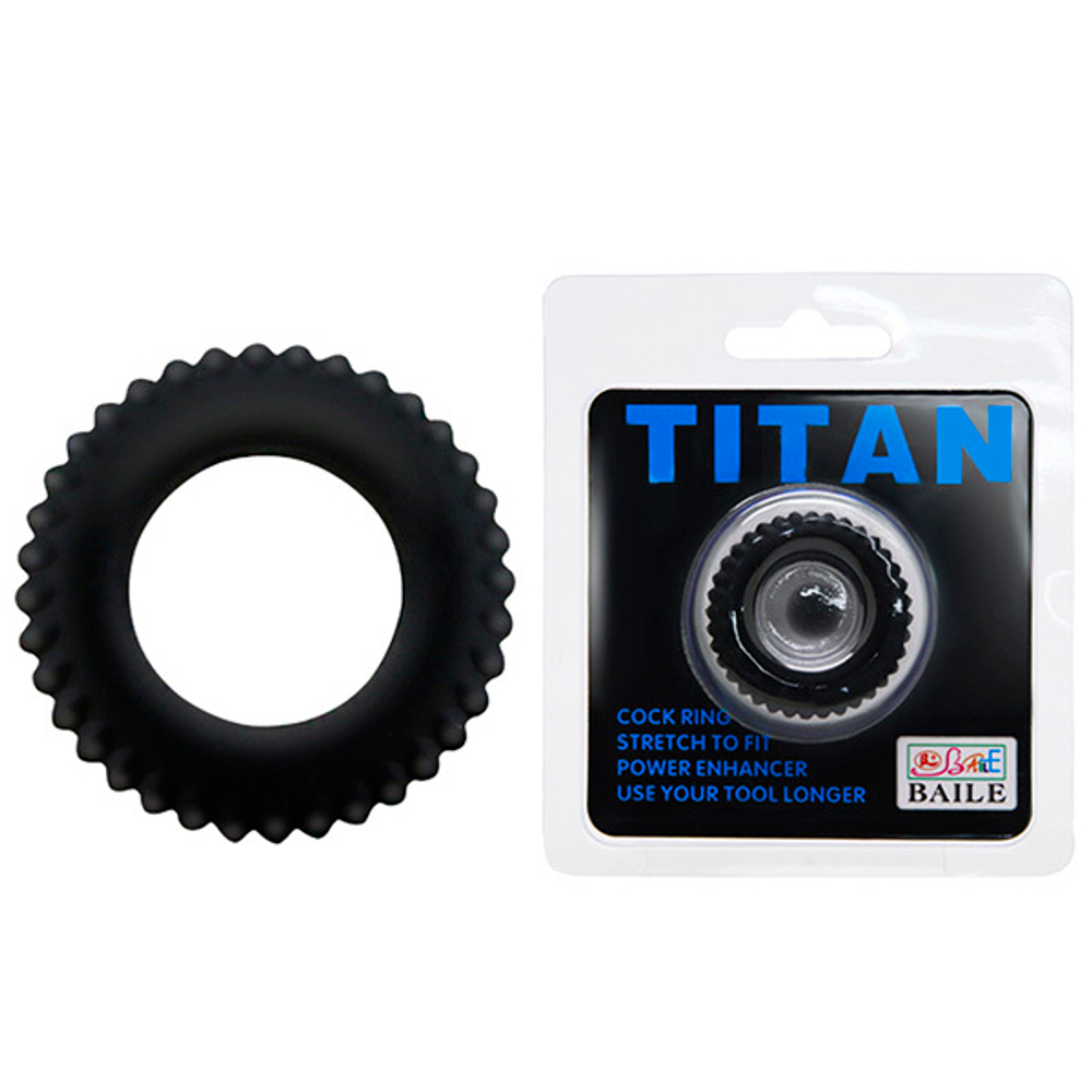 Эреционное кольцо 3,3см с ребрышками Baile Titan BI-210144