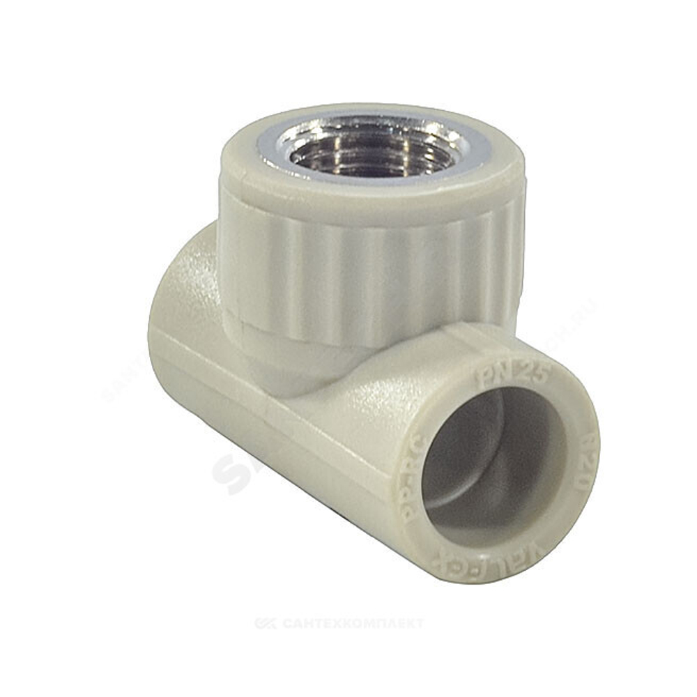 Тройник PP-R комбинированный серый Дн 32х3/4" ВР VALFEX 10127132Г