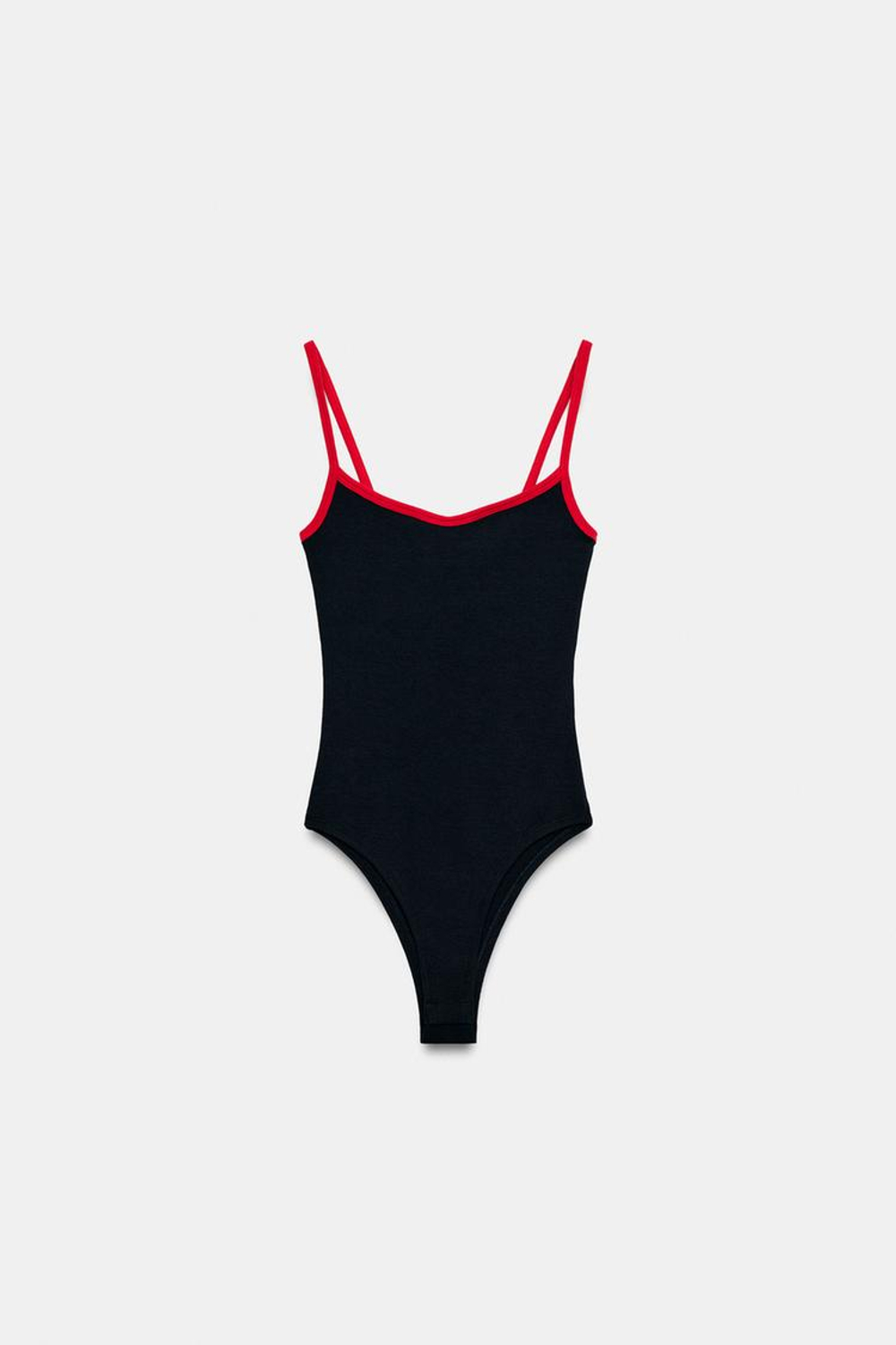 ZARA БОДИ С КОНТРАСТНЫМИ ВСТАВКАМИ, КРАСНЫЙ/ТЕМНО-СИНИЙ