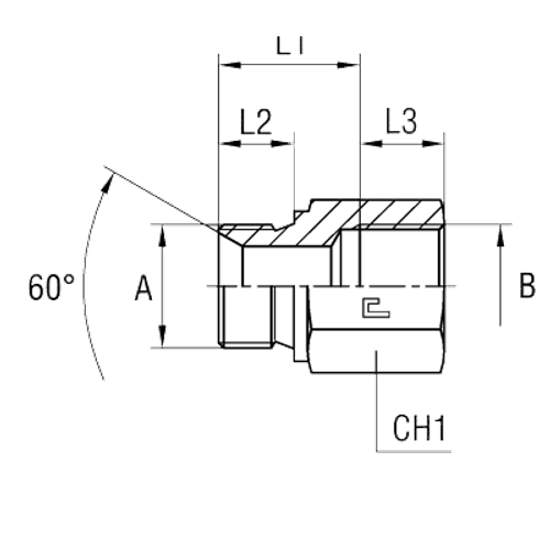 Соединение PF BSP 1/2" BSP 1/2" L23