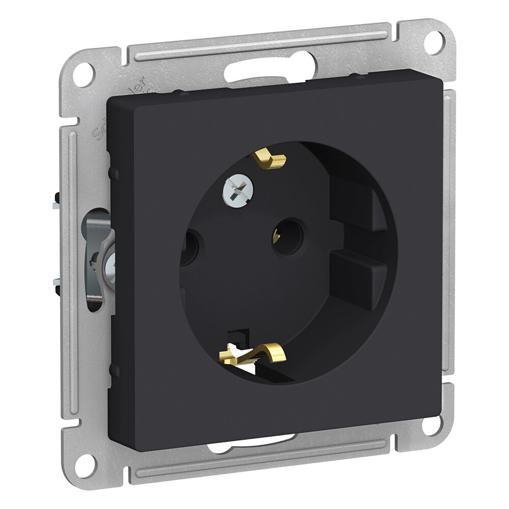 Systeme Electric AtlasDesign Карбон Розетка с/з, 16А, механизм