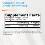 Doctor's Best, биотин, 10 000 мкг, 120 вегетарианских капсул