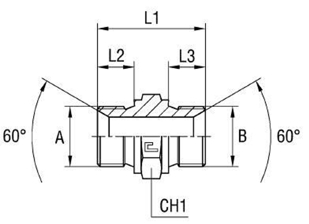 Соединение P BSP 1" BSP 1/2"