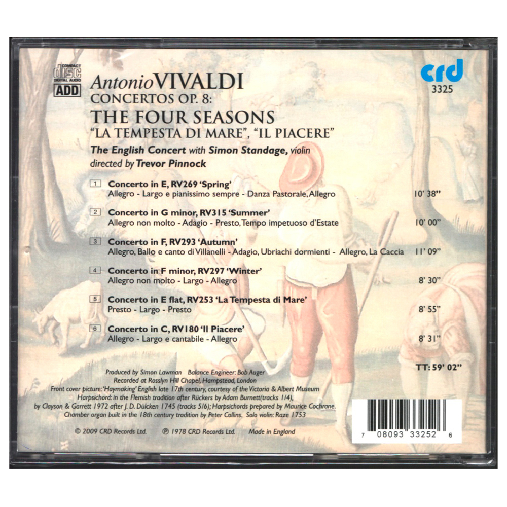 The English Concert, Simon Standage, Trevor Pinnock / Antonio Vivaldi: The Four Seasons (CD)