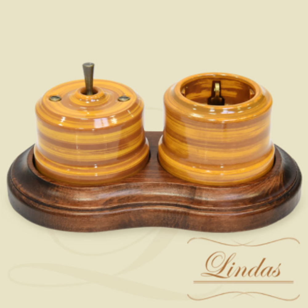 Тумблерный ретро выключатель Бамбук Lindas 34425-B / 1 Группа света