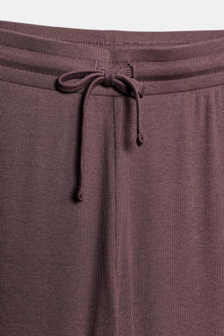 ZARA БРЮКИ ПРЯМОГО КРОЯ В РУБЧИК, ФИОЛЕТОВЫЙ