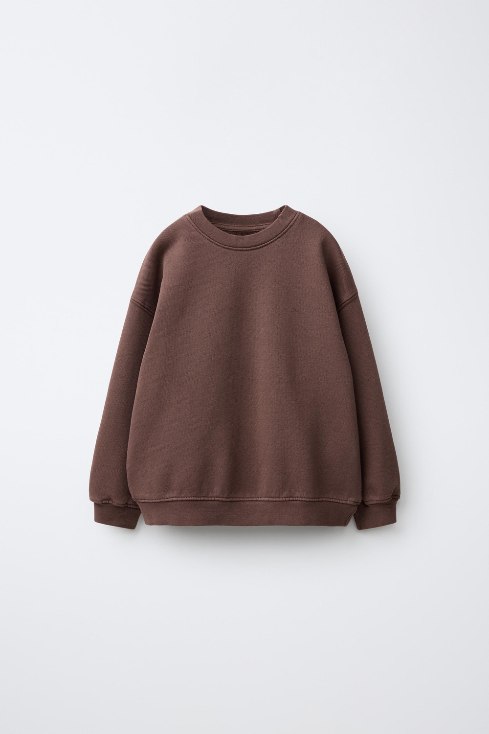 ZARA ОДНОТОННАЯ ТОЛСТОВКА, КОРИЧНЕВЫЙ