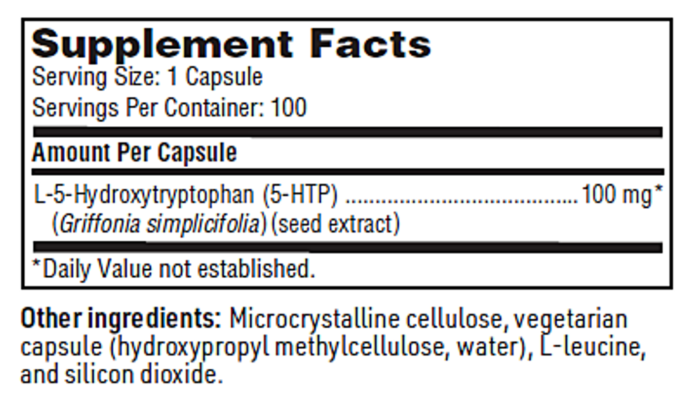 5-HTP 100 мг 100 капсул Klaire Labs / SFI Health