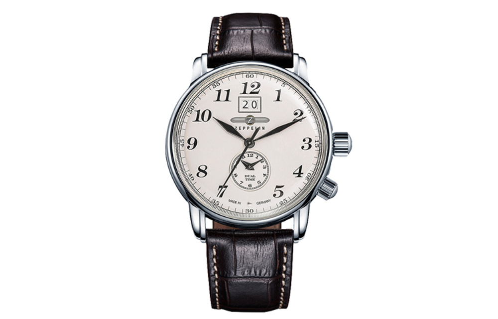ZEPPELIN Piaget Collection Quartz Movement Men"s Watches Watch White Dial Stainless Steel Case Leather Strap