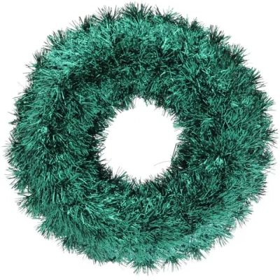 Венок декоративный TINSEL «Яркие переливы» 38 см, Изумруд