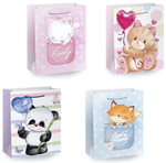 Пакет подарочный 26x13x32см. "Lovely Animals" глиттер, ассорти (Золотая сказка)