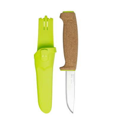 Нож туристический Morakniv Floating Knife (S) Lime, нержавеющая сталь, пробковая ручка, зеленый, 13686