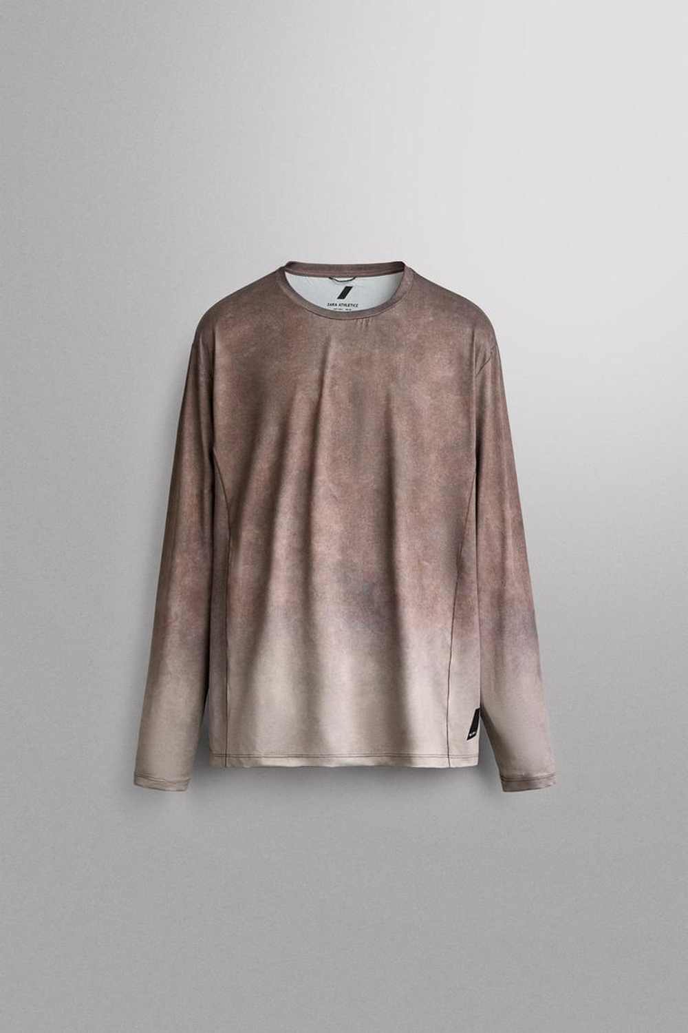 ZARA ФУТБОЛКА ИЗ ВЫСОКОТЕХНОЛОГИЧНОЙ ТКАНИ ДЛЯ БЕГА, БОРДОВЫЙ