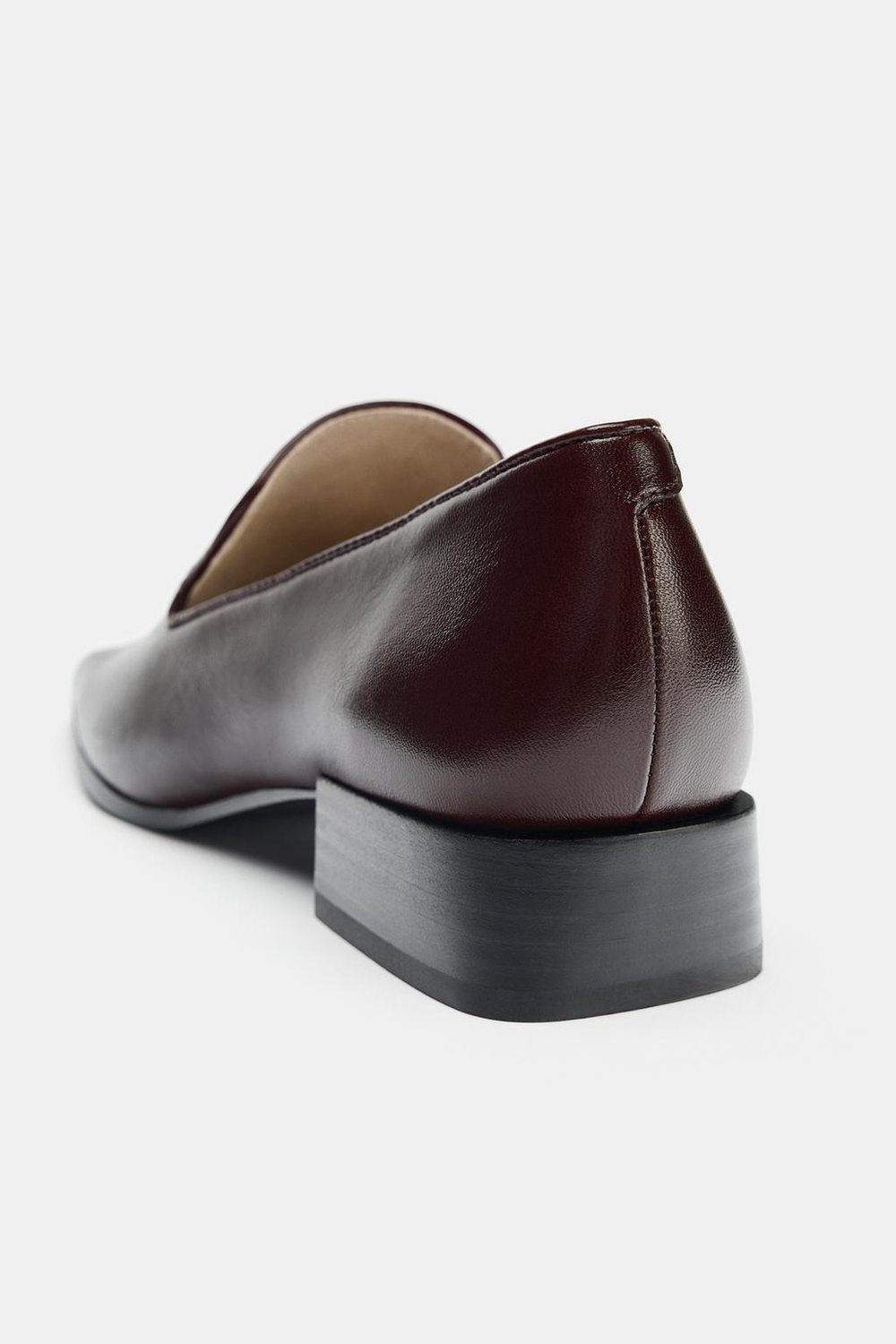ZARA КОЖАНЫЕ ЛОФЕРЫ НА КАБЛУКЕ LIMITED EDITION, КОРИЧНЕВЫЙ
