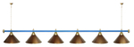 Лампа STARTBILLIARDS 6 пл. (плафоны золотые,штанга золотая,фурнитура золото)