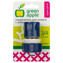 Коннектор GREEN APPLE GAES20-07 для шланга с аквастопом 3/4 19 мм | GREEN APPLE