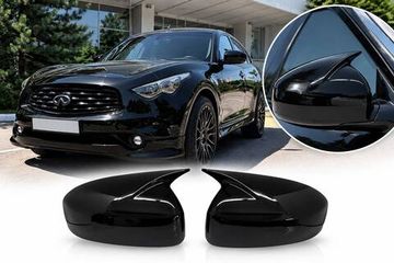 Накладки на зеркала M style Infiniti FX35/ FX37 / FX50 / QX70 черный глянец
