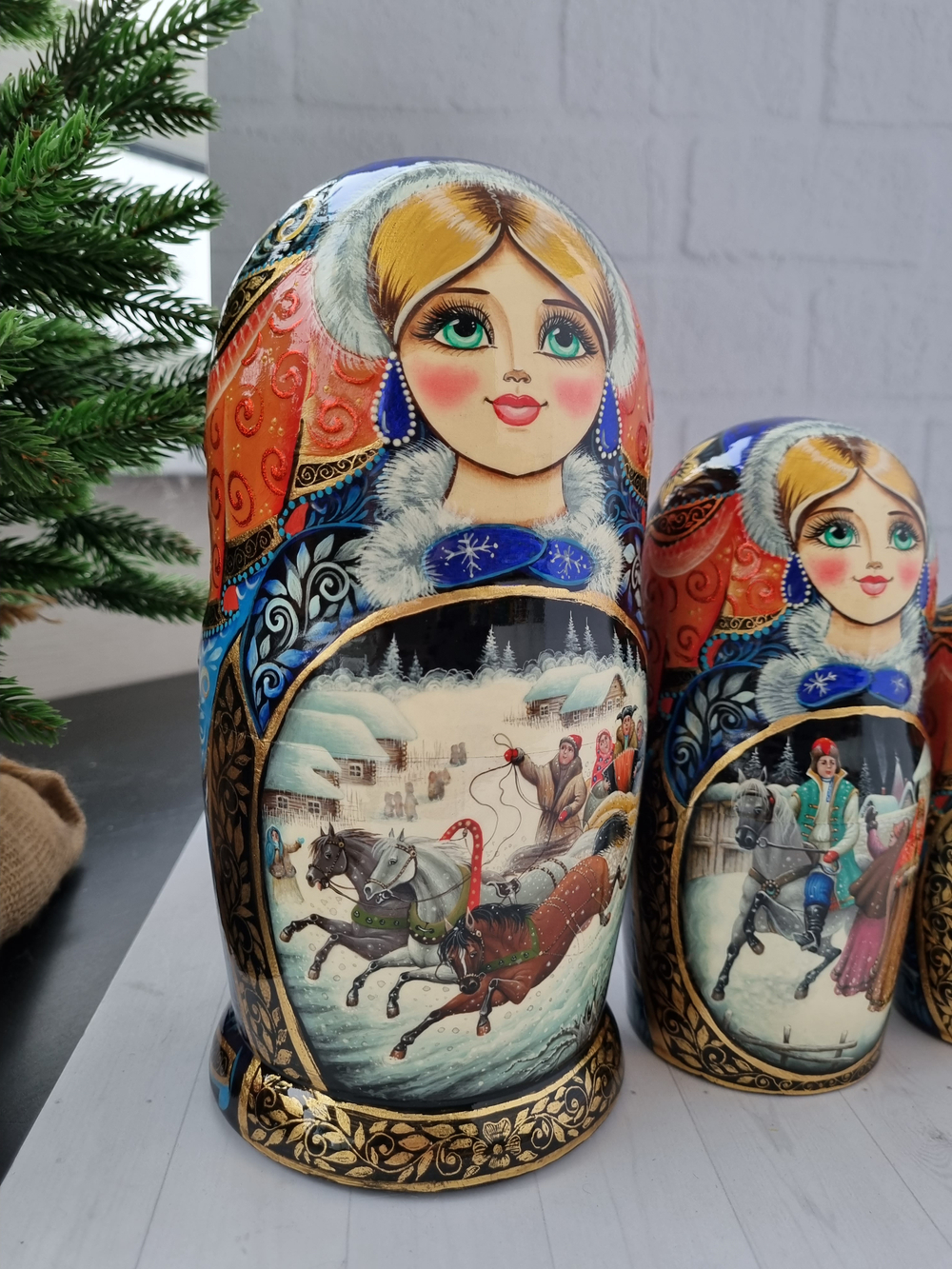 Матрёшка "Русская Тройка" 7мест 21см