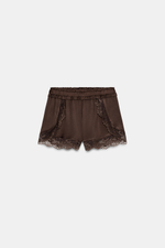 КОМБИНИРОВАННЫЕ ШОРТЫ С КРУЖЕВОМ — ZARA