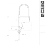 Смеситель для кухни профессиональный KITCHEN 386501MD