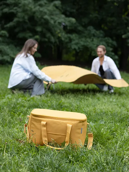 Плед для пикника и отдыха на пляже smart picnic, горчичный