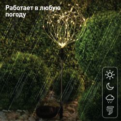 Светильник уличный ЭРА ERAUF024-01 на солнечной батарее Фейерверк | Садовые декоративные светильники