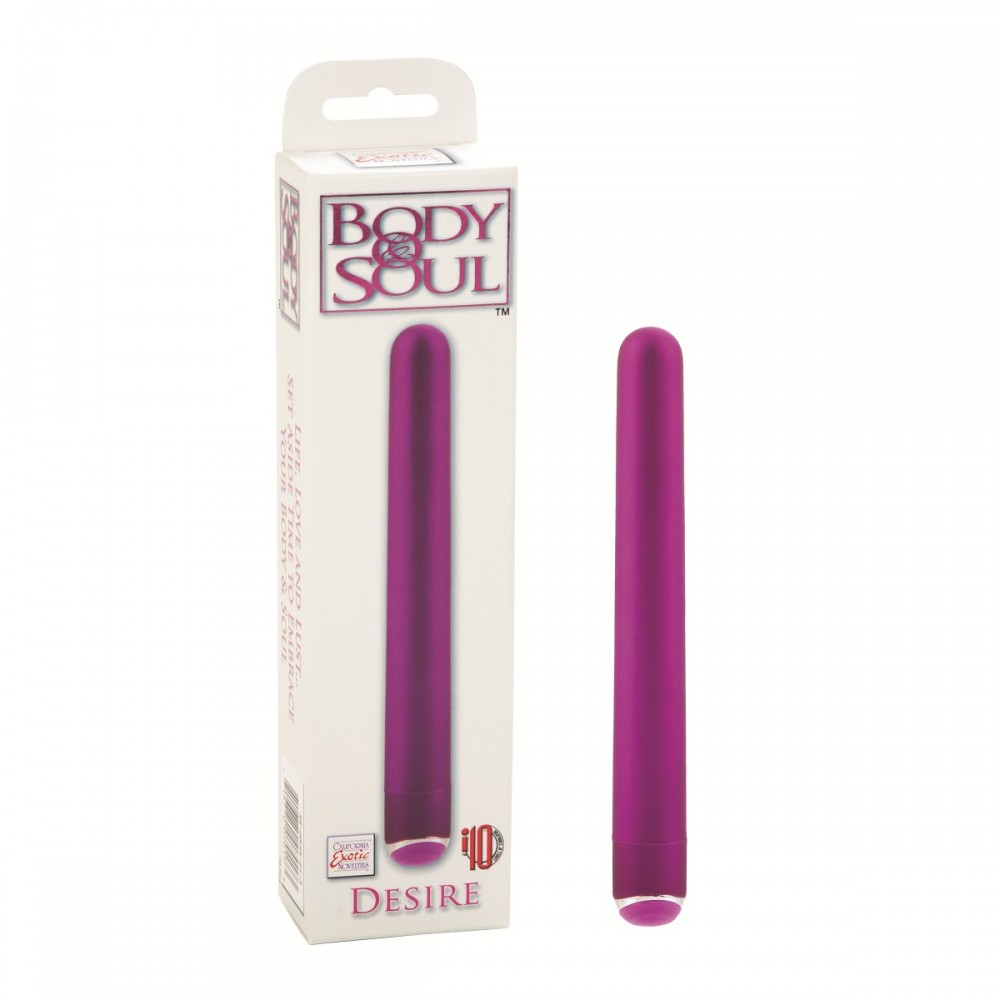 Ярко-розовый гладкий вибромассажер Body & Soul Desire - 16 см.