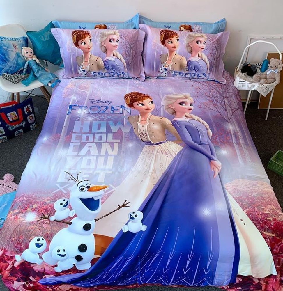 Постельное белье DISNEY 1.5 Полуторка Сатин Эльза и Анна