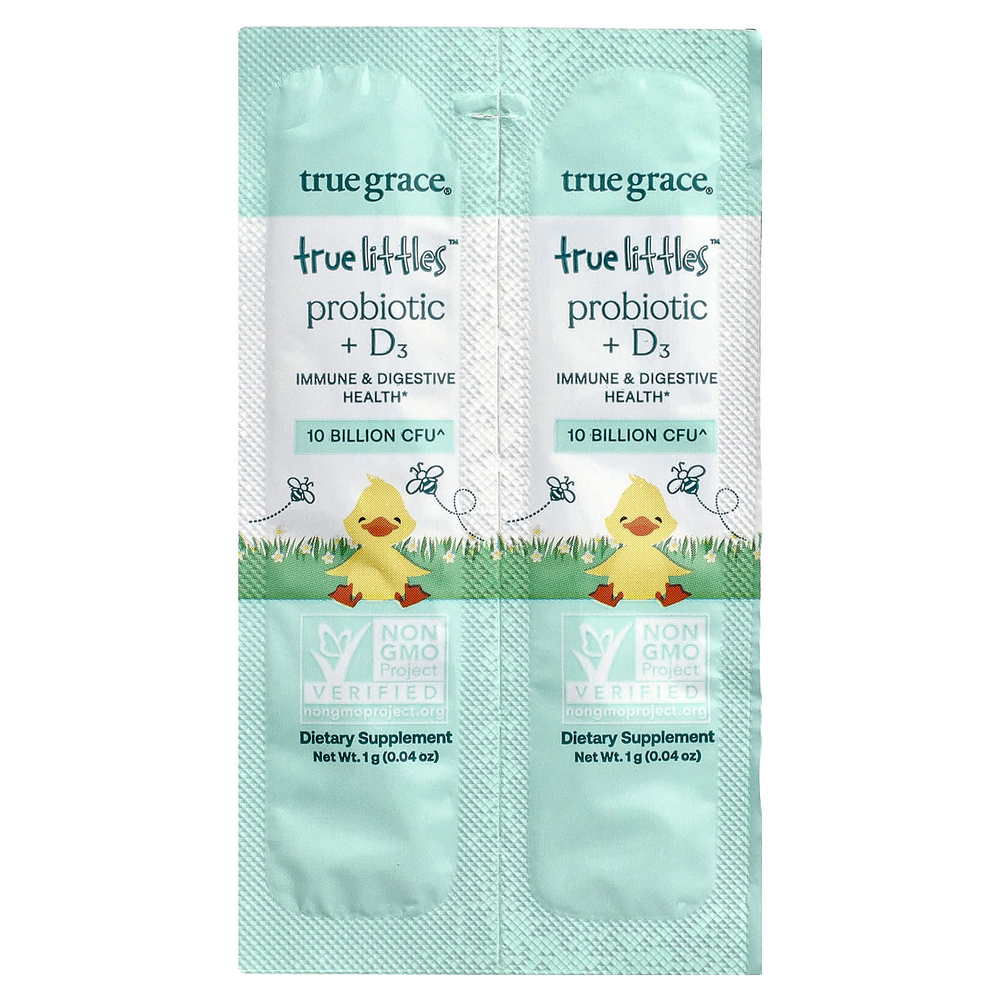 True Grace, True Littles™  Probiotic + D3, 30 Individual Stick Packs, 0.04 oz (1 g) Each