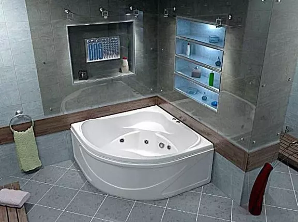 Акриловая ванна Bas Хатива 143х143 без слива-перелива