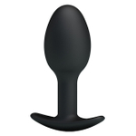 Небольшая пробочка для ношения со смещенным центром тяжести Silicone Anal Balls (Цвет: черный)