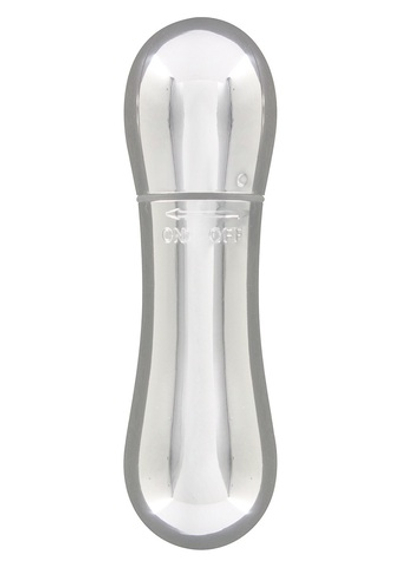 Серебристый мини-вибромассажер MINI VIBRATING MASSAGER - 8 см.