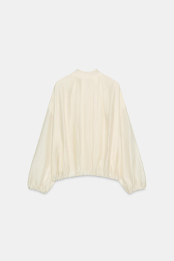ZARA БОМБЕР СО СКЛАДКАМИ, ЭКРЮ