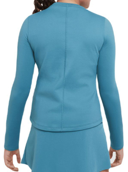 Футболка для девочки теннисная Nike Therma-Fit One Long Sleeve Training Top - mineral teal/white