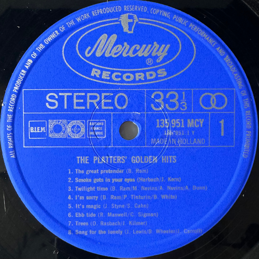 The Platters ‎– The Platters' Golden Hits (Голландия)