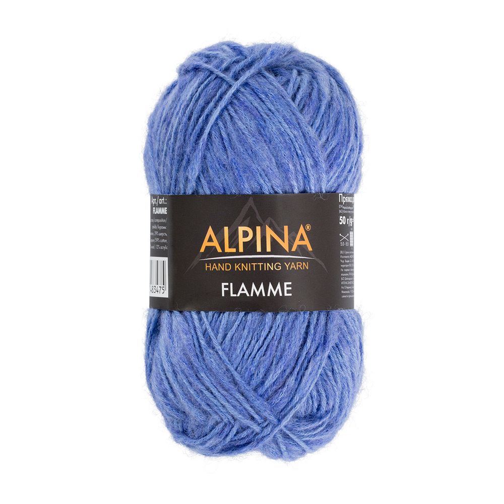 Пряжа Alpina Flamme / уп.10 мот. по 50 г, 90 м, 07 синий Пряжа Alpina Flamme / уп.10 мот. по 50 г, 90 м, 07 синий