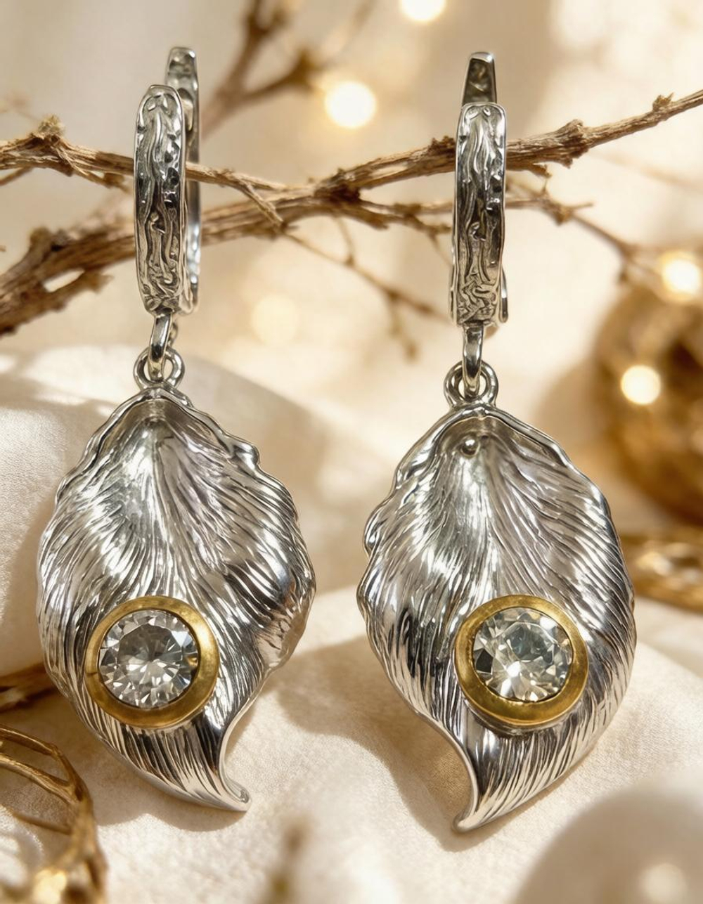 Ювелирные серьги из серебра 925 пробы