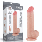 Телесный фаллоимитатор 8 Sliding Skin Dual Layer Dong - 20,8 см. (Цвет: телесный)