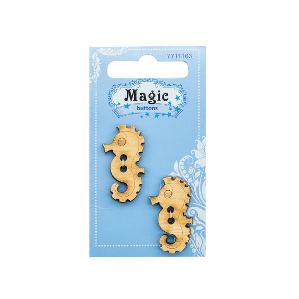 Украшения декоративные: пуговицы Морской конек, 2 шт, Magic Buttons LW820-V45