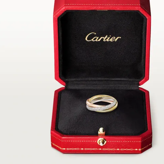 Кольцо Cartier Trinity, small model, half-paved