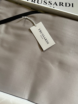 Постельное белье 2 спальное евро макси Trussardi Contemporary Logo бежевое