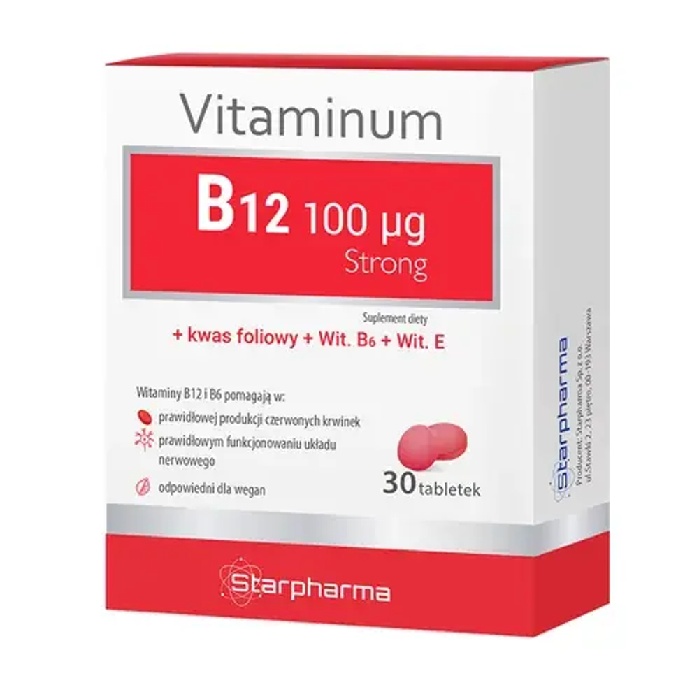 Витаминум B12 100 мкг Стронг - 30 таблеток