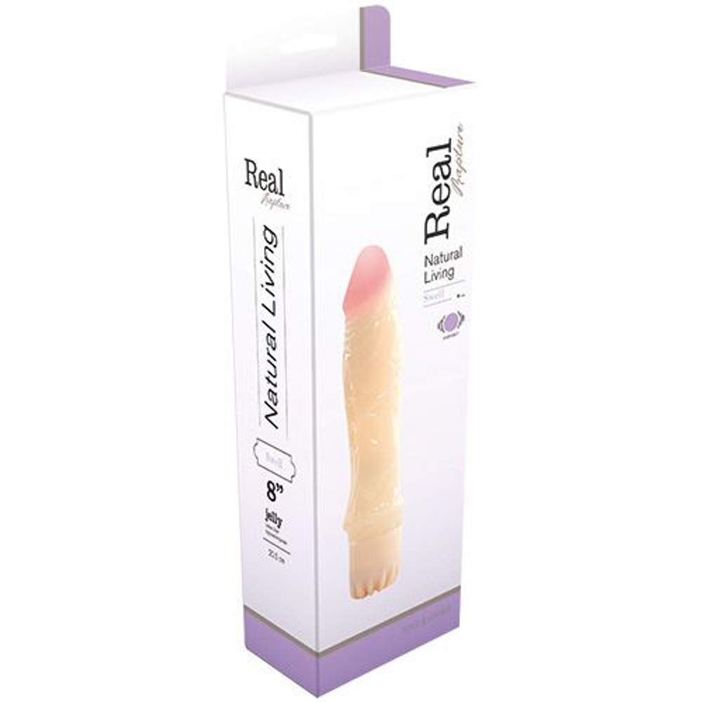 Телесный вибратор REAL RAPTURE SWELL JELLY 8 INCH - 20,5 см. (Цвет: телесный)