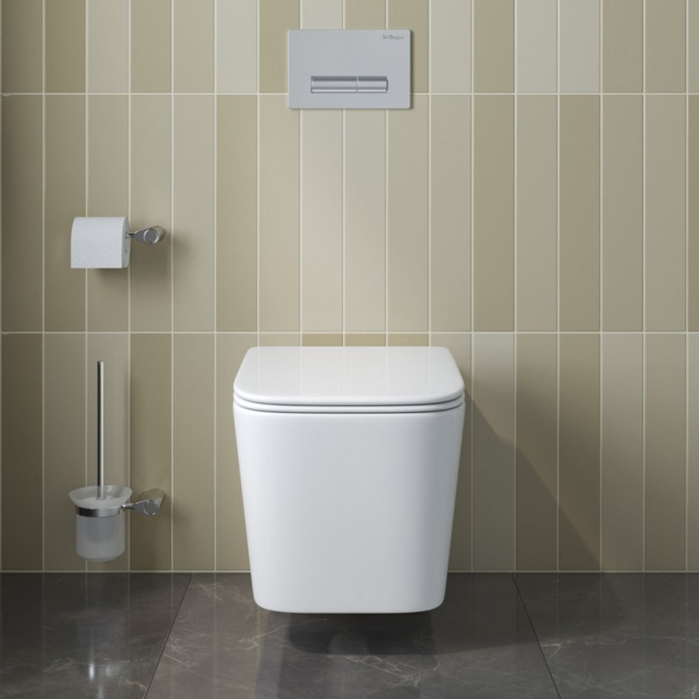 Унитаз подвесной безободковый с сиденьем микролифт BelBagno DUE BB5171CH-TOR/SC
