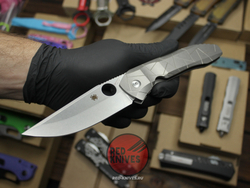 Нож Spyderco Nirvana V.2026 STONEWASH - рукоять титан, сухарь, керамика в осевом C199TISW