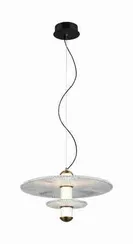 Светильник подвесной светодиодный Sfera Sveta 8438MDM-2M BK+GD BLACK+CLEAR, 7 Вт, чёрный и прозрачный