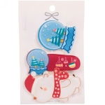 Зажимы для волос 3шт «Christmas story- Мишка на Севере», 6,5*10,5см